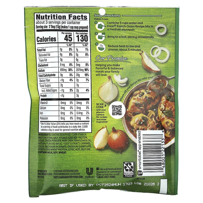 Knorr Classic French Onion Recipe Mix: 1.4 oz Seasoning for Dips & Soups