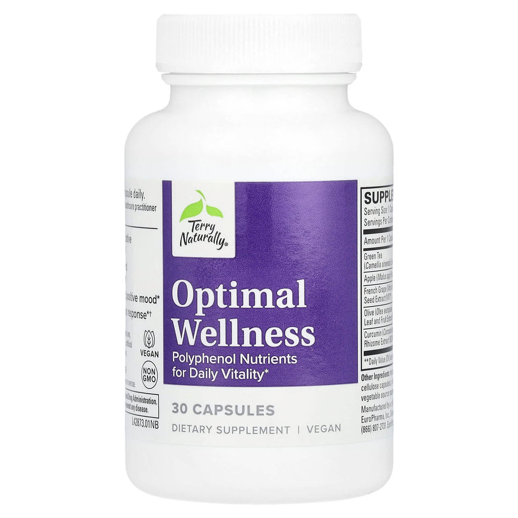 Terry Naturally Optimal Wellness: Polyphenol Nutrients for Daily Vitality, 30 Capsules
