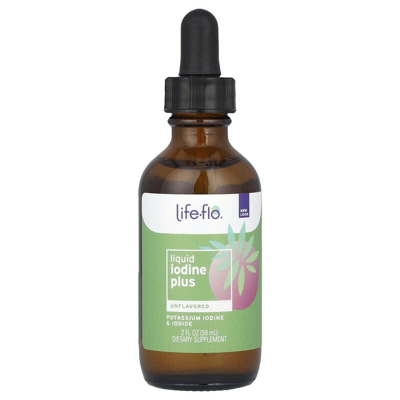 Life-flo Liquid Iodine Plus Drops: Essential Thyroid Health, Metabolism, Skin, Hair, Nails