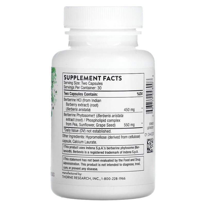 Thorne Berberine 60 Capsules: Dual-Action Phytosome for Heart & GI Health