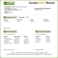 California Gold Nutrition CoQ10 100mg Veggie Softgels for Mitochondrial & Heart Health
