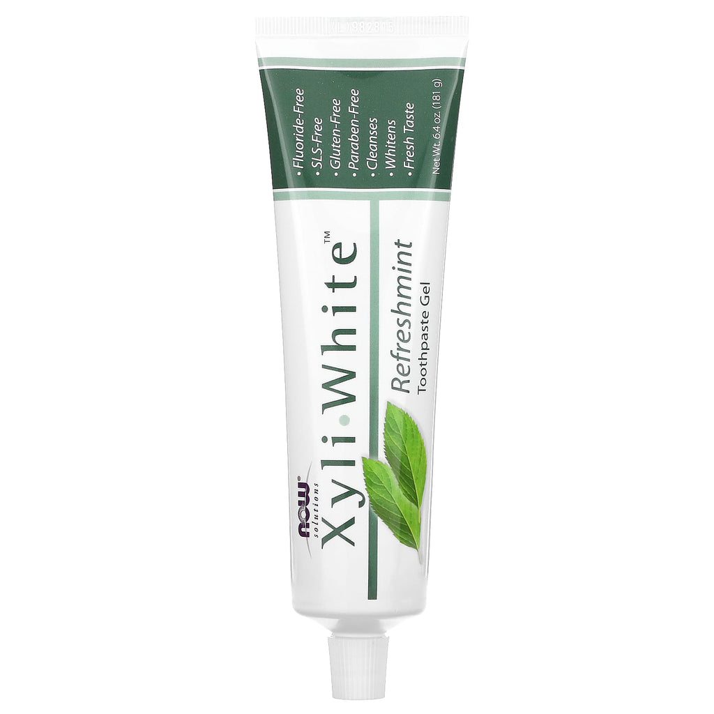 NOW Foods XyliWhite Refreshmint Toothpaste Gel: Fluoride-Free, Whitening, Plaque Reduction