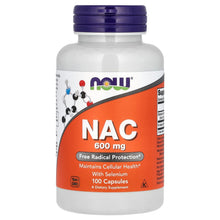 Load image into Gallery viewer, NOW Foods NAC 600mg Selenium Supplement: Advanced Free Radical Protection 100 Capsules