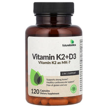 Load image into Gallery viewer, Futurebiotics Vitamin K2 + D3 Advanced Bone & Heart Health Capsules