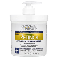 Load image into Gallery viewer, Advanced Clinicals Retinol Firming Cream 16 oz Anti‑Aging