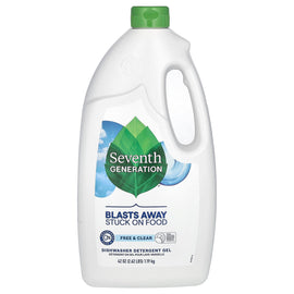 Seventh Generation Powerful Dishwasher Detergent Gel, Free & Clear, 2.62 lb, Natural