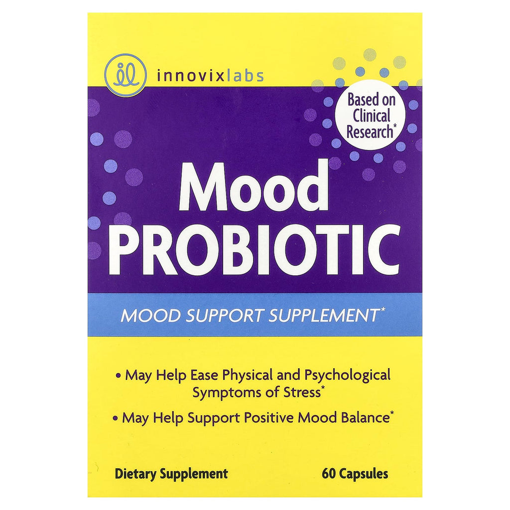 InnovixLabs Advanced Mood Probiotic: Stress Support with Clinically Studied Strains, 60 Capsules