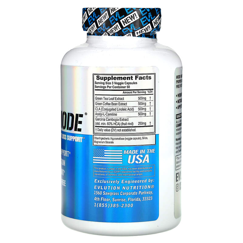 EVLution Nutrition LeanMode: Stimulant-Free Weight Loss Support, 150 Veggie Capsules