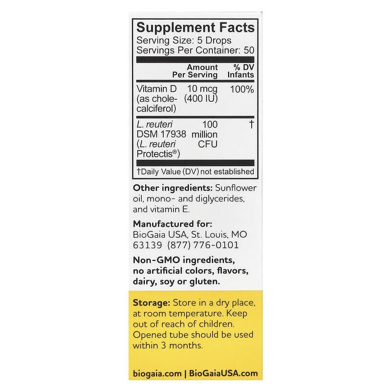BioGaia Protectis Baby Probiotic Drops with Vitamin D3 for Digestive Comfort