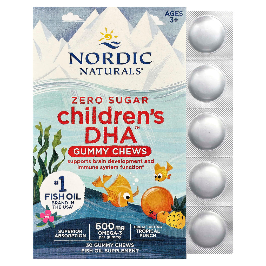 Nordic Naturals Children's DHA Gummy Chews: Tropical Punch, Omega-3 Brain & Immune Support