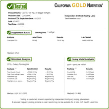 Load image into Gallery viewer, California Gold Nutrition CoQ10 100mg Veggie Softgels for Mitochondrial & Heart Health