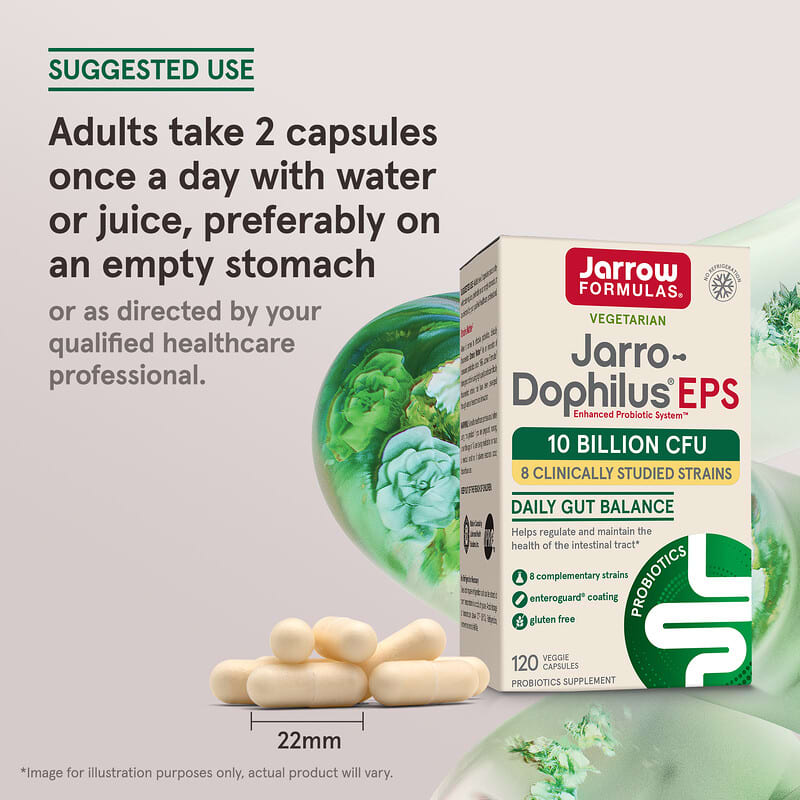 Jarrow Formulas Jarro-Dophilus EPS: 10 Billion CFU Daily Gut Balance Probiotic Supplement