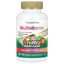 NaturesPlus Animal Parade Gold Children's Chewable Multivitamin Supplement, 120 Tablets