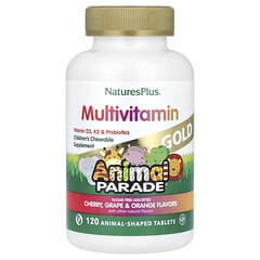 NaturesPlus Animal Parade Gold Children's Chewable Multivitamin Supplement, 120 Tablets