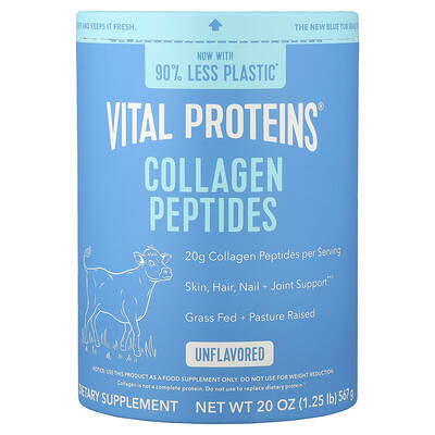 Vital Proteins Unflavored Collagen Peptides Powder 20oz - Grass-Fed for Skin, Hair, Joints