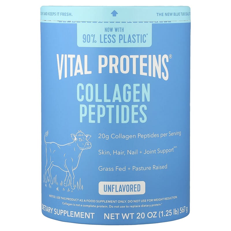 Vital Proteins Unflavored Collagen Peptides Powder 20oz - Grass-Fed for Skin, Hair, Joints