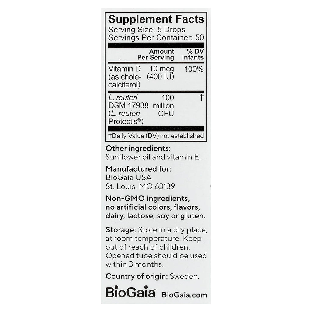 BioGaia Protectis Baby Probiotic Drops with Vitamin D3 Colic Support