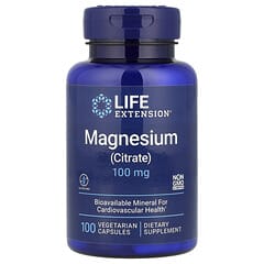 Life Extension Magnesium Citrate 100mg - 100 Vegetarian Capsules for Wellness