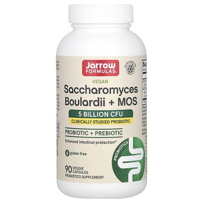 Jarrow Formulas Vegan Saccharomyces Boulardii + MOS Probiotic, 5 Billion CFU