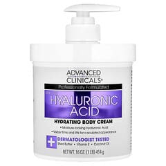 Advanced Clinicals Hyaluronic Acid Hydrating Body Cream, Deep Moisturizing for Radiant Skin