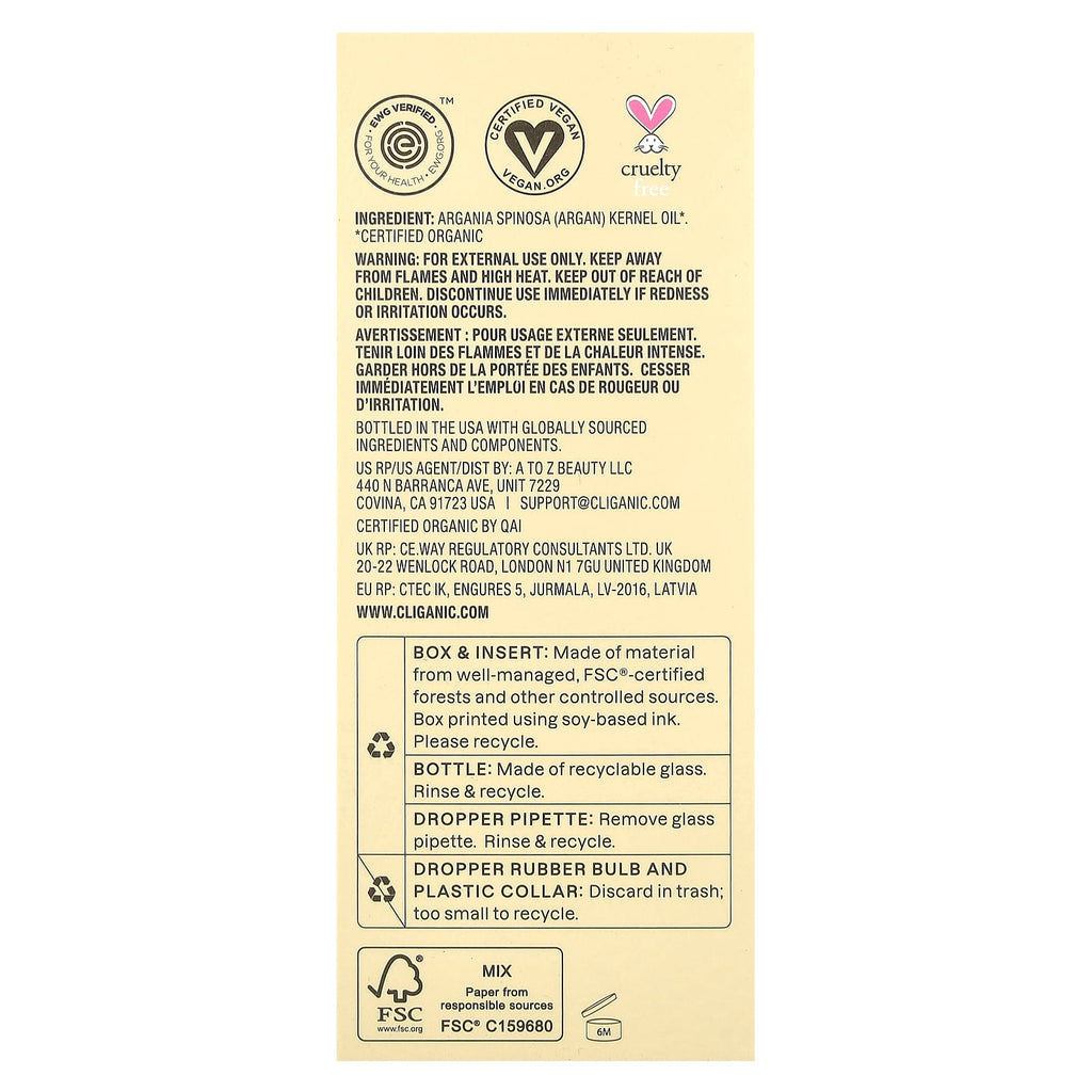 Cliganic Organic Argan Oil: Weightless Moisture for Radiant Skin & Hair