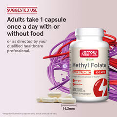 Jarrow Formulas Vegan Methyl Folate 400 mcg: Highly Bioactive Folate for Optimal Health