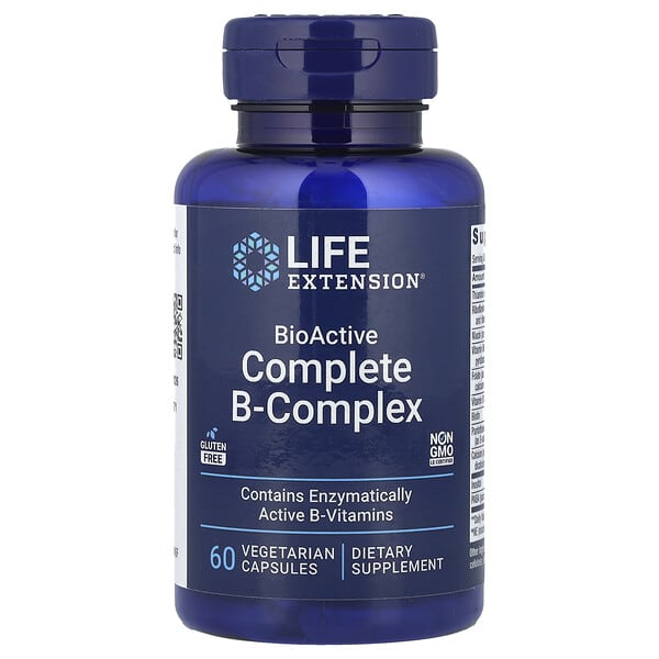 Life Extension BioActive Complete B-Complex: Energy & Metabolism Support, 60 Vegetarian Capsules