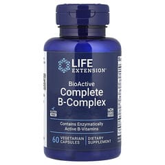 Life Extension BioActive Complete B-Complex: Energy & Metabolism Support, 60 Vegetarian Capsules