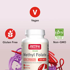 Jarrow Formulas Vegan Methyl Folate 400 mcg: Highly Bioactive Folate for Optimal Health