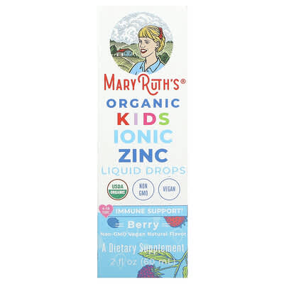 MaryRuth's Organic Kids Ionic Zinc Liquid Drops - Berry Flavor for Immune Support