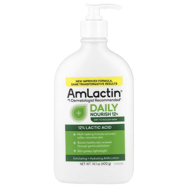 AmLactin Daily Nourish 12% Lactic Acid Lotion for Soft, Smooth Skin