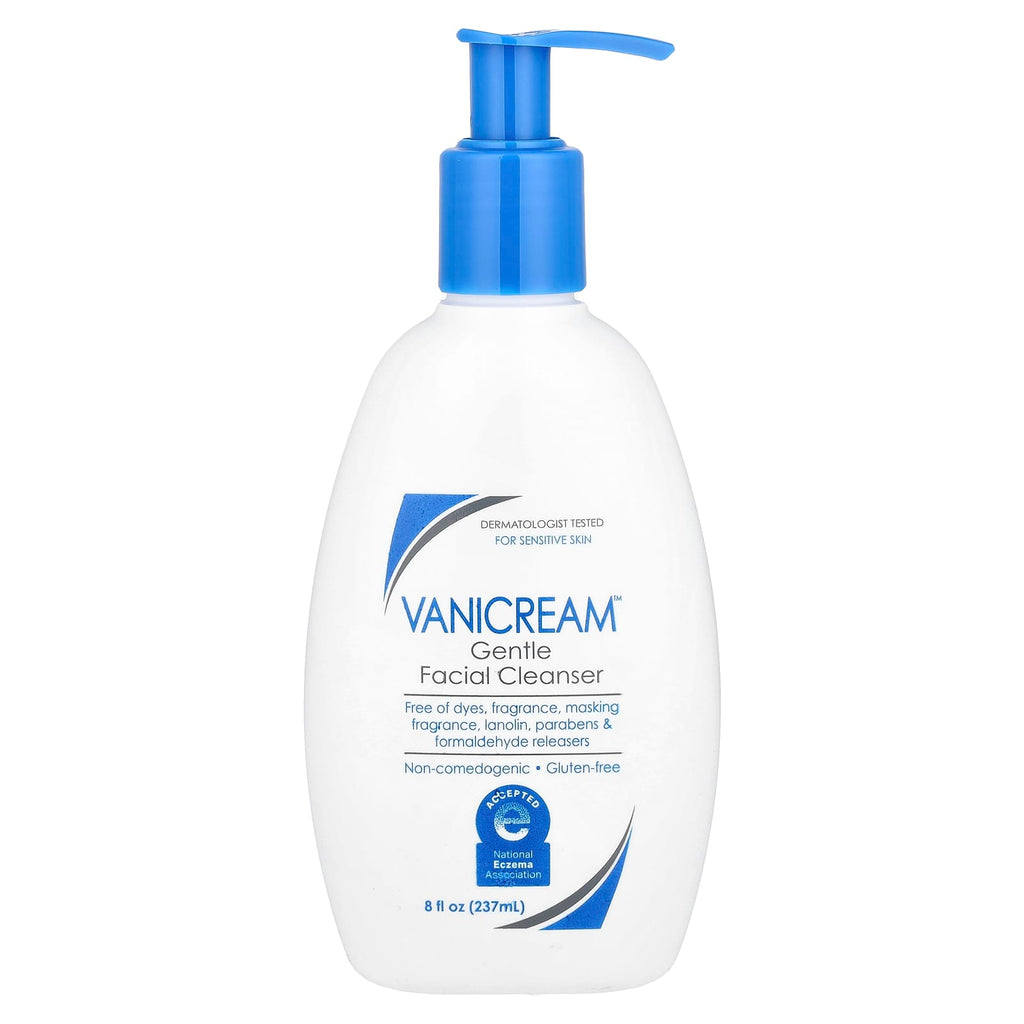 Vanicream Gentle Facial Cleanser for Sensitive Skin, Fragrance-Free, 8 fl oz