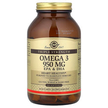 Load image into Gallery viewer, Solgar Triple Strength Omega-3 EPA DHA 950 mg Softgels, 100 Count