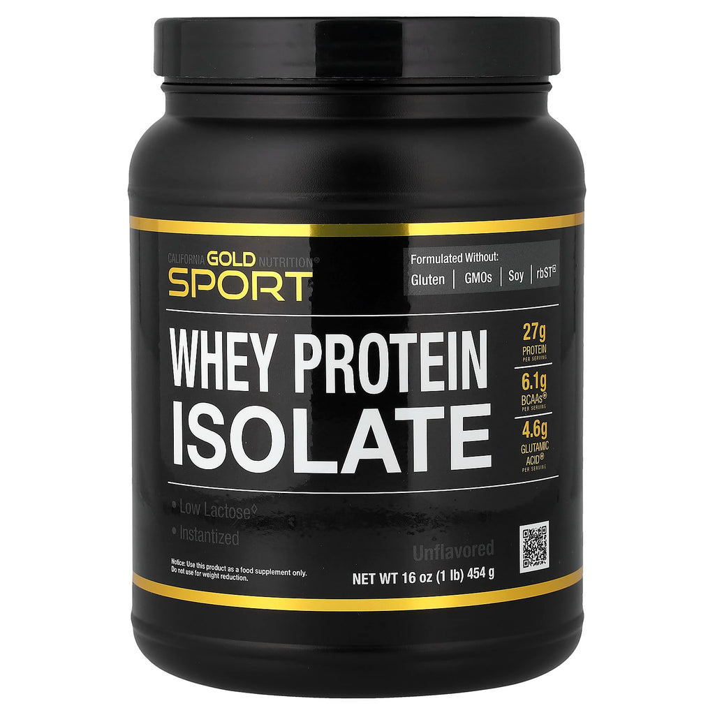 California Gold Nutrition Sport Unflavored Whey Protein Isolate for Muscle Growth & Recovery
