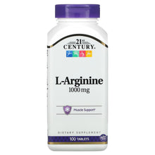 Load image into Gallery viewer, 21st Century L-Arginine 1000mg Muscle Support Dietary Supplement 100 Tablets