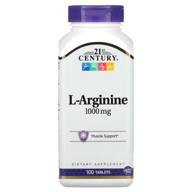21st Century L-Arginine 1000mg Muscle Support Dietary Supplement 100 Tablets