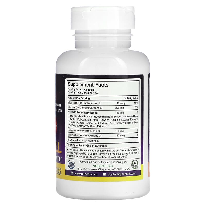 NuBest Tall 10+ Advanced Teen Growth Support, 60 Capsules for Healthy Development