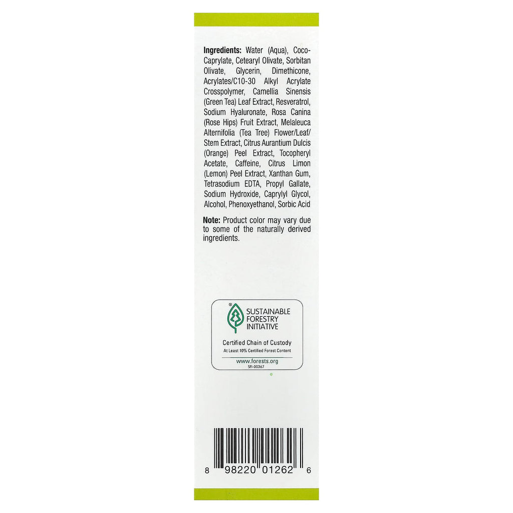 Mild By Nature Camellia Care Green Tea Skin Cream with Resveratrol & Hyaluronic Acid