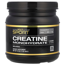 California Gold Nutrition Sport Unflavored Micronized Creatine Monohydrate Powder 1lb