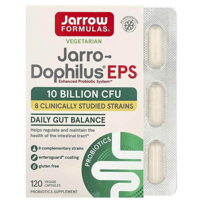 Jarrow Formulas Jarro-Dophilus EPS: 10 Billion CFU Daily Gut Balance Probiotic Supplement