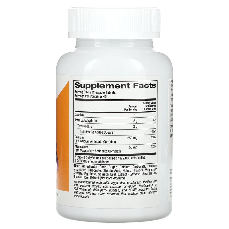 California Gold Kids Chewable Calcium Magnesium, Birthday Cake Vegetarian Tablets, 90 Count