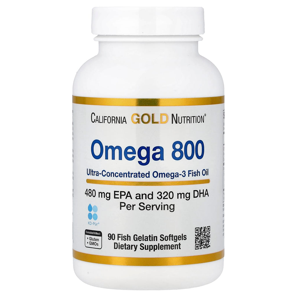California Gold Nutrition Omega 800 Ultra-Concentrated KD-Pur Triglyceride Fish Oil 90 Softgels