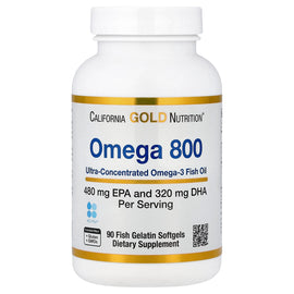 California Gold Nutrition Omega 800 Ultra-Concentrated KD-Pur Triglyceride Fish Oil 90 Softgels