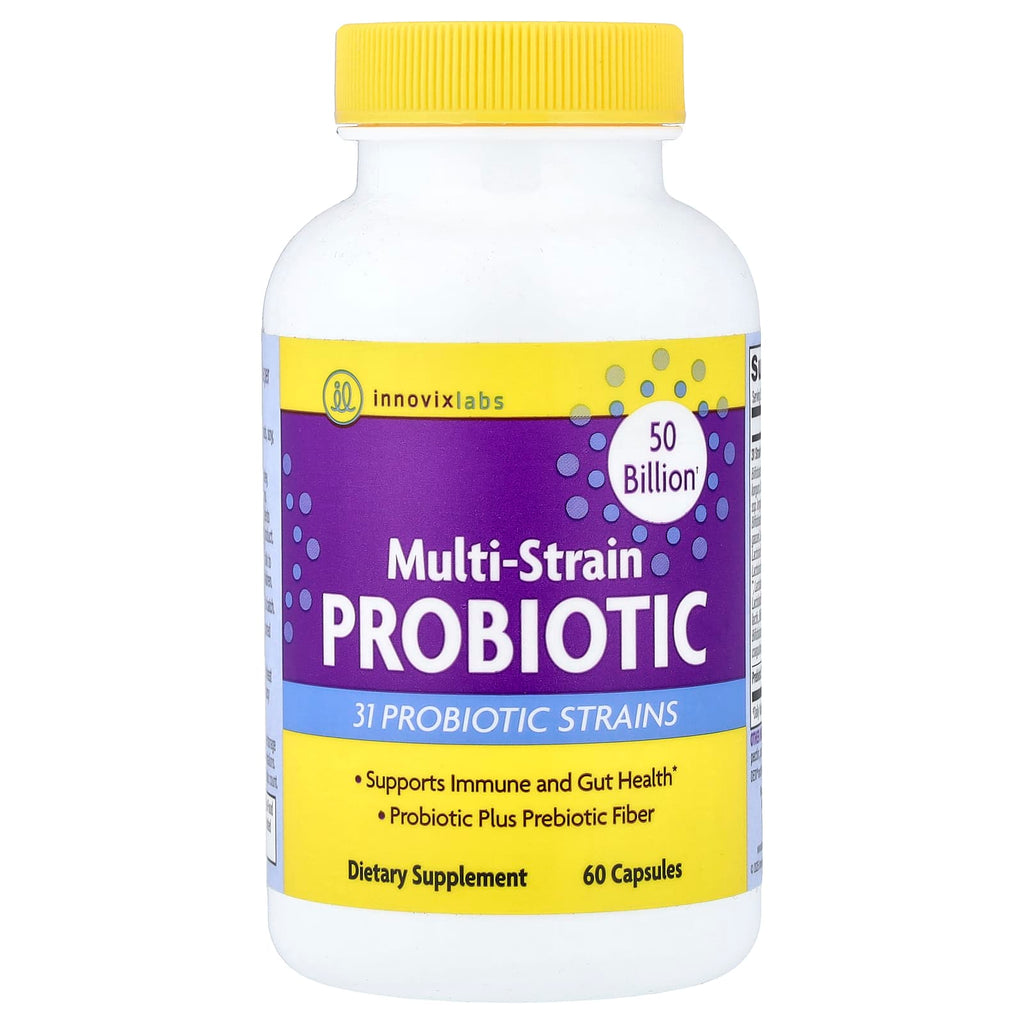 InnovixLabs High-Potency Multi-Strain Probiotic: 50 Billion CFU for Gut Health, 60 Capsules