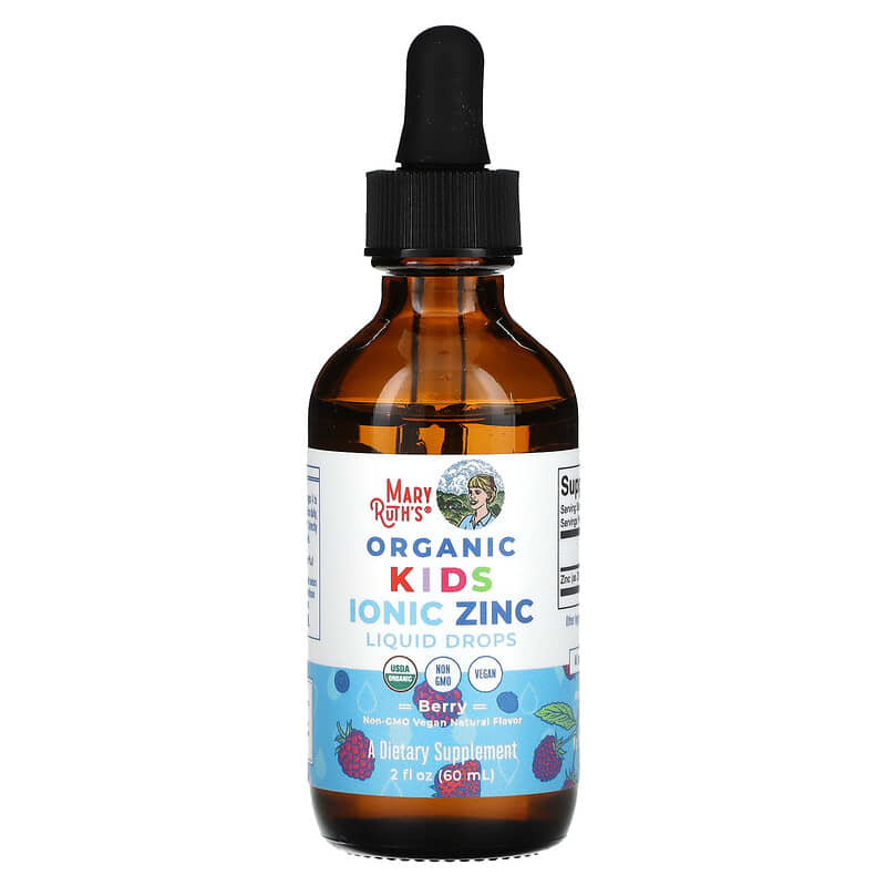 MaryRuth's Organic Kids Ionic Zinc Liquid Drops Berry Immune Skin Health