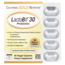 Load image into Gallery viewer, California Gold Nutrition LactoBif 30 Billion CFU Probiotics, 60 Veggie Capsules