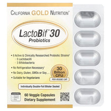 Load image into Gallery viewer, California Gold Nutrition LactoBif 30 Billion CFU Probiotics, 60 Veggie Capsules