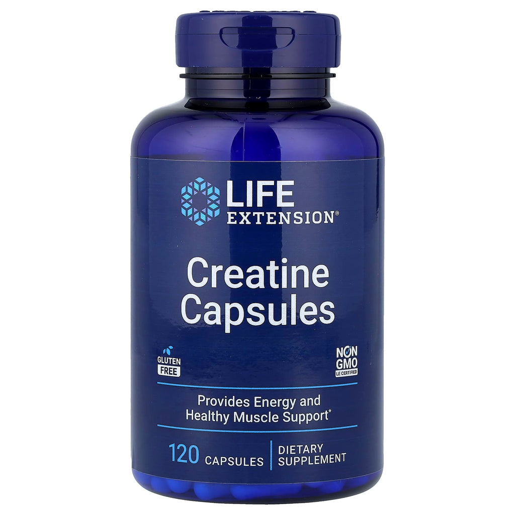 Life Extension Creatine Capsules: Muscle Growth, Energy, Performance, 120 Count