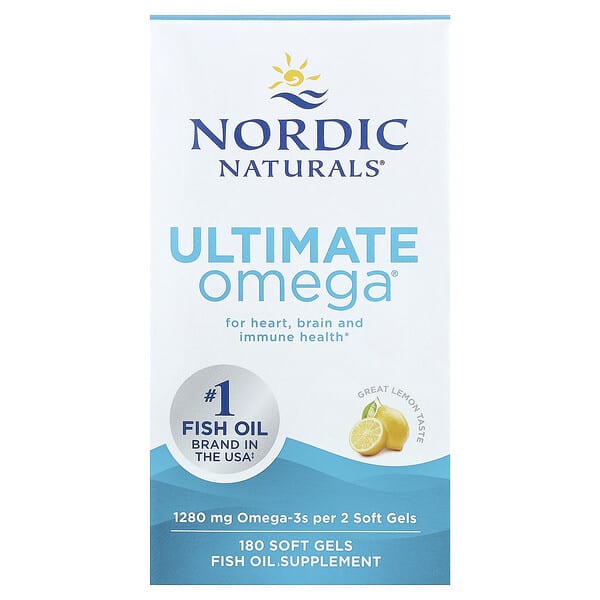 Nordic Naturals Ultimate Omega Lemon: High-Potency EPA DHA Fish Oil Soft Gels