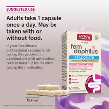 Load image into Gallery viewer, Jarrow Formulas Vegan Fem Dophilus Probiotic, 1 Billion CFU, 60 Veggie Capsules